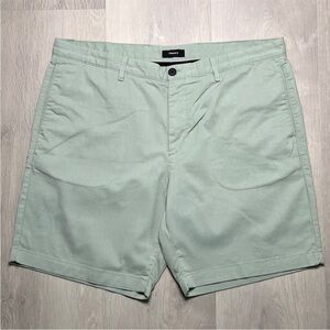 Theory Men's Mint Green Flat Front Chino Shorts